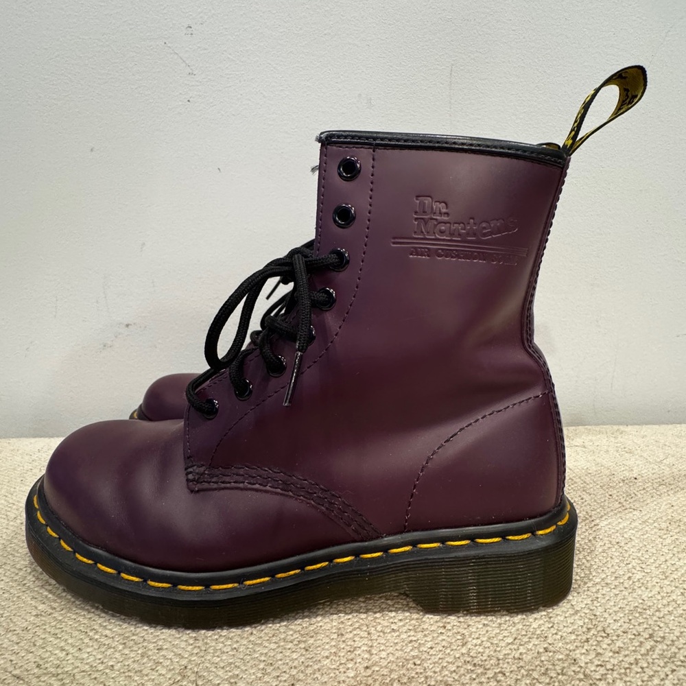 Dr. Martens Cherry Red 1460 Combat Boots - Picture 4 of 8